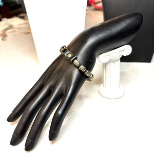 💛🖤 Pyrite and Leather Handmade Bracelet 🖤💛